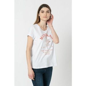 Tricou cu decolteu la baza gatului si imprimeu logo Alina imagine