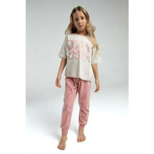 Pijama din bumbac cu imprimeu logo imagine