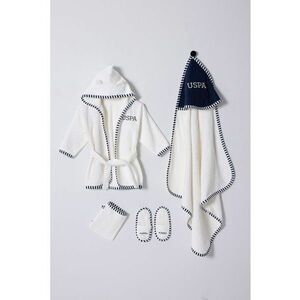 Set de papuci de casa - halat de baie cu gluga si prosop - 4 Piese imagine