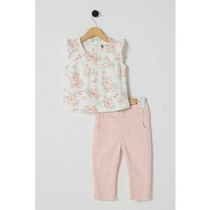 Set de tricou cu imprimeu floral si pantaloni scurti - 2 Piese imagine
