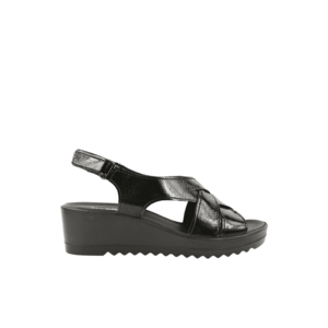Sandale casual - dama - 757510 negru - piele lacuita imagine