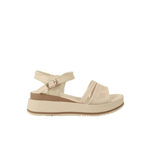Sandale casual - dama - 50097 crem - piele naturala - platforma imagine