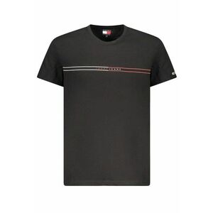 Tricou barbati - cu imprimeu si mini logo pe maneca - Slim Fit imagine
