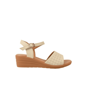 Sandale casual - dama - 50072 crem - piele naturala - platforma imagine