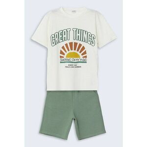 Set de tricou cu imprimeu si pantaloni scurti - 2 piese imagine