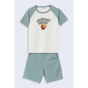 Set de tricou cu imprimeu si pantaloni scurti - 2 piese imagine