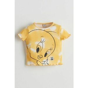 Tricou crop cu imprimeu Tweety imagine