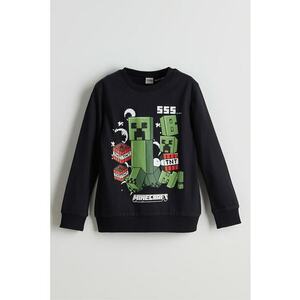 Bluza de trening cu imprimeu si decolteu la baza gatului imagine