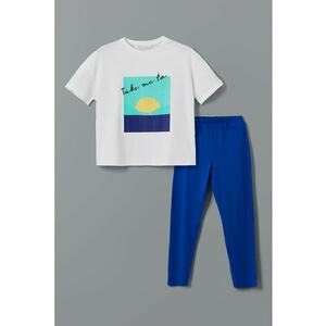 Pijama din bumbac cu imprimeu imagine