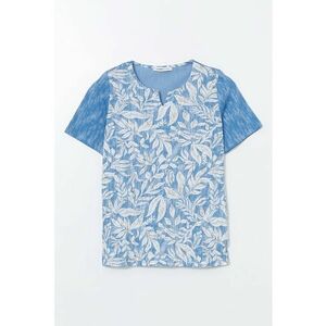 Tricou din bumbac cu decolteu la baza gatului imagine