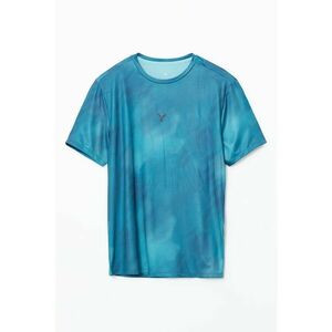 Tricou cu decolteu la baza gatului si model tie-dye imagine