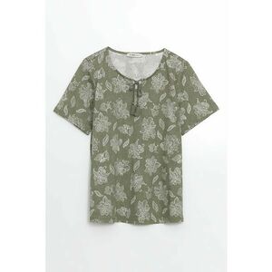 Bluza cu maneci scurte si model floral imagine