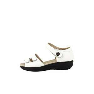 Sandale albe din piele naturala Agata 127 5550 imagine
