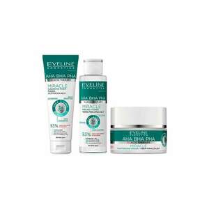 Set Miracle cu Crema hidratanta 50 ml - Spuma de curatare 150 ml si Toner exfoliant 200 ml imagine