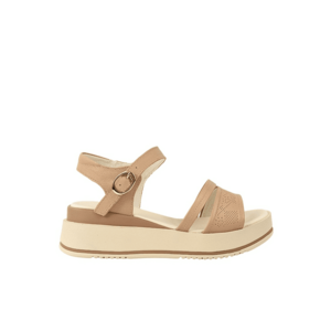 Sandale casual - dama - 50097 bej - piele naturala - platforma imagine