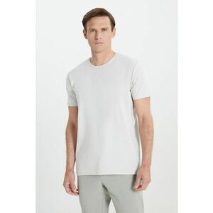 Tricou slim-fit cu model uni imagine