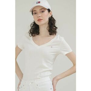 Tricou slim fit cu broderie logo discreta imagine