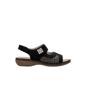 Sandale casual - dama - ANTISTRESS - 65989-01 negru - piele ecologica imagine