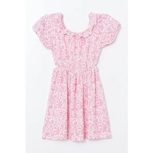 Rochie cu model - croiala in A si maneci bufante imagine