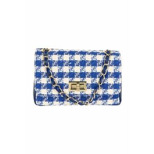 Geanta crossbody din piele si material textil cu model imagine
