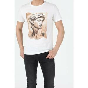 Tricou Cu Maneca Scurta De Barbati Alb Regular Fit CL1053570 8682240664383 imagine