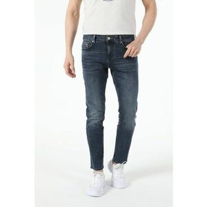 Blugi slim fit cu aspect decolorat imagine