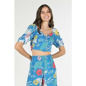 Camasa Cu Maneca Scurta De Dama Multicolor Slim Fit- imagine