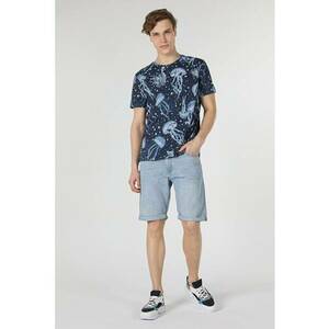 Tricou Cu Maneca Scurta De Barbati Albastru Marin Regular Fit3 imagine