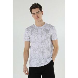 Tricou Cu Maneca Scurta De Barbati Alb Regular Fit floral imagine