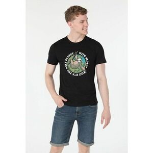 Tricou Cu Maneca Scurta De Barbati Negru Regular Fit1 imagine