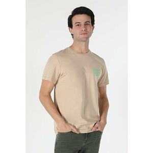 Tricou Cu Maneca Scurta De Barbati Bej Regular Fit CL1057612 8683197260871 imagine