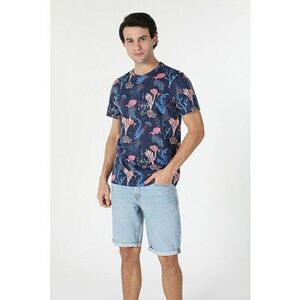 Tricou Cu Maneca Scurta De Barbati Albastru Marin Regular Fit CL1059974 8683197263032 imagine