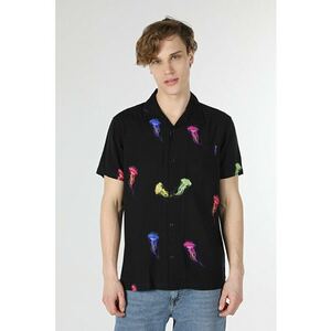 Camasa Cu Maneca Scurta De Barbati Negru Regular Fit imagine
