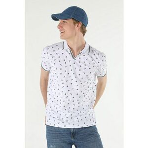 Tricou polo de bumbac cu model grafic imagine