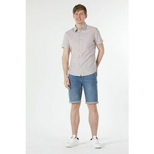 Camasa Cu Maneca Scurta De Barbati Bej Slim Fit imagine