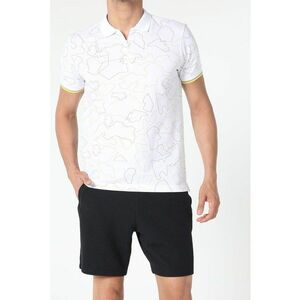 Tricou polo de bumbac cu imprimeu geometric imagine