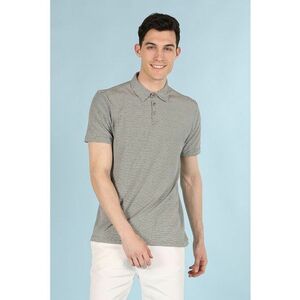 Tricou polo de bumbac cu model in dungi imagine