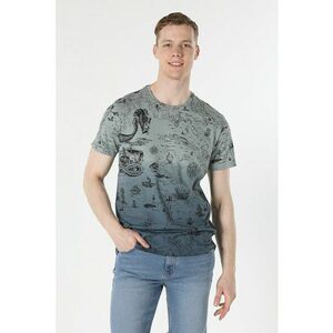 Tricou din bumbac cu decolteu la baza gatului imagine
