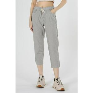 Pantaloni capri conici cu dungi imagine
