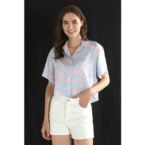 Camasa regular fit cu maneci scurte si model floral imagine