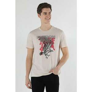 Tricou Cu Maneca Scurta De Barbati Bej Regular Fit imagine