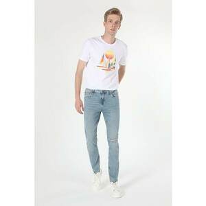 Pantaloni De Barbati Albastru deschis Straight Fit 044 KARL imagine