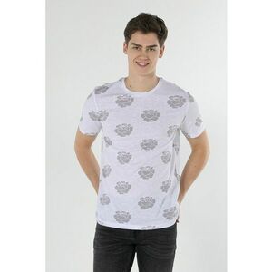 Tricou cu decolteu la baza gatului si imprimeu floral imagine