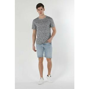Tricou cu decolteu rotund si imprimeu grafic imagine
