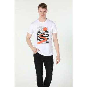 Tricou Cu Maneca Scurta De Barbati Alb Regular Fit 464845 imagine