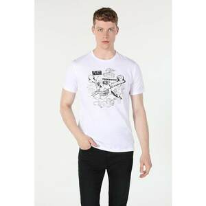 Tricou Cu Maneca Scurta De Barbati Alb Regular Fit 486875 imagine