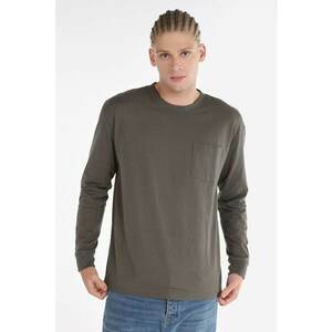 Tricou Cu Maneca Lunga De Barbati Kaki Regular Fit imagine