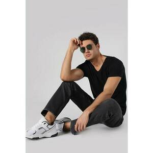 Tricou Cu Maneca Scurta De Barbati Negru Slim Fit imagine
