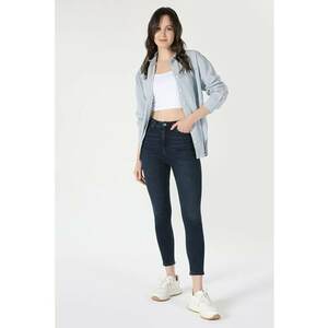 Blugi crop cu talie inalta1 imagine