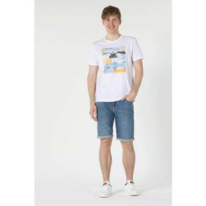 Tricou Cu Maneca Scurta De Barbati Alb. Regular Fit imagine